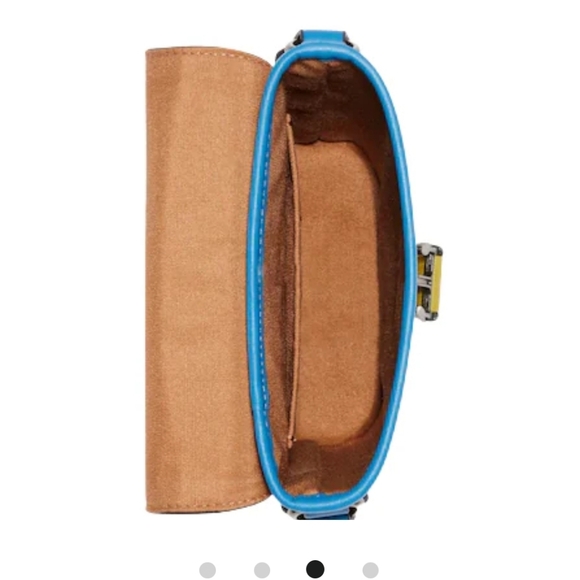 Coach Small Flap Track Stylish Men's Crossbody Bag In Light Khaki/Blue Jay Mult - Picture 10 of 16